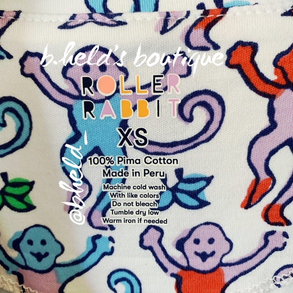 Roller Rabbit Disco Monkey Polo Pajamas in Rainbow Size X-Small XS New NWT - Picture 6 of 16